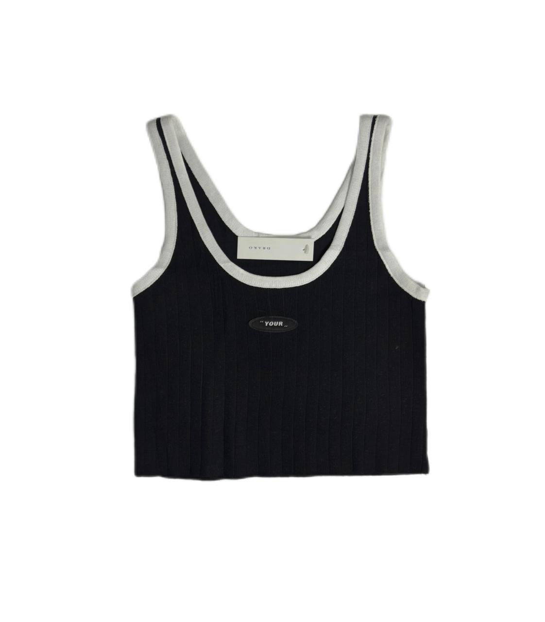 top con linea blanca