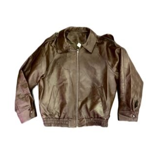 cazadora en piel oversize
